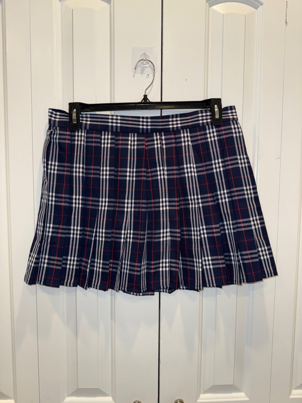 Navy Plaid Pleated Skirt - Classic Schoolgirl Style
